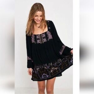 Free People Rhiannon mini Dress with Embroidered Details